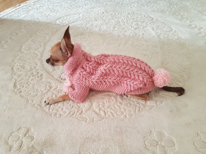 Additional photos: Small dog sweater / Dog clothes / Dog sweater / Pink sweater for dog / Chihuahua