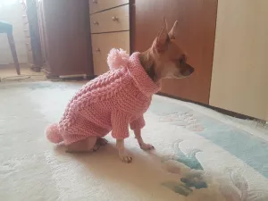 Additional photos: Small dog sweater / Dog clothes / Dog sweater / Pink sweater for dog / Chihuahua